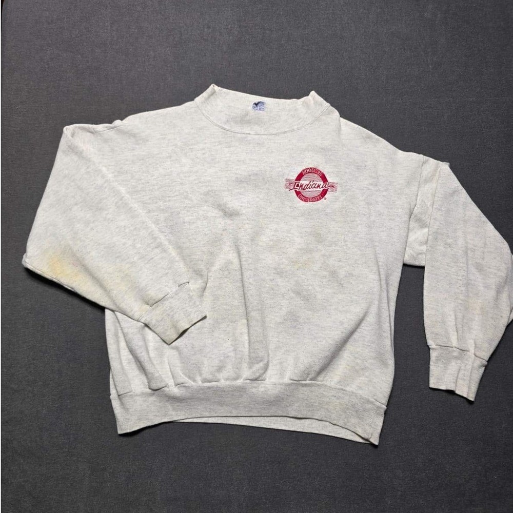 Vintage Indiana Crewneck Sweatshirt Hoosiers Light Gray Pullover The Game 90s